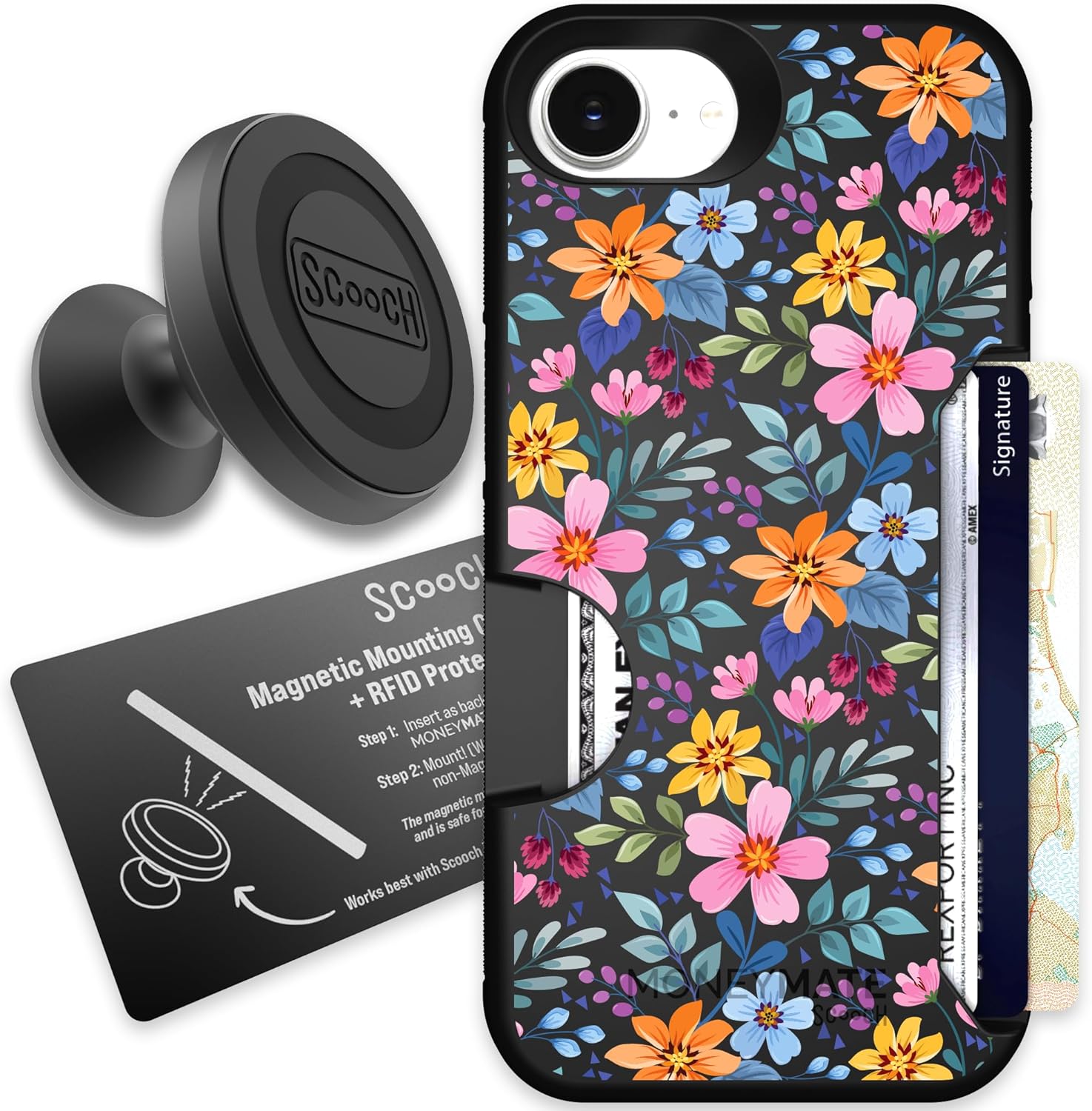 Scooch iPhone 16e Case with Card Holder and Drop Protection