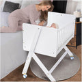 Wood Bedside Bassinet 15 Rocking Baby Bassinet - Compact Mini Crib