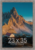wallsthatspeak 23x35 Gray Barnwood Picture Frame - Rustic Puzzle