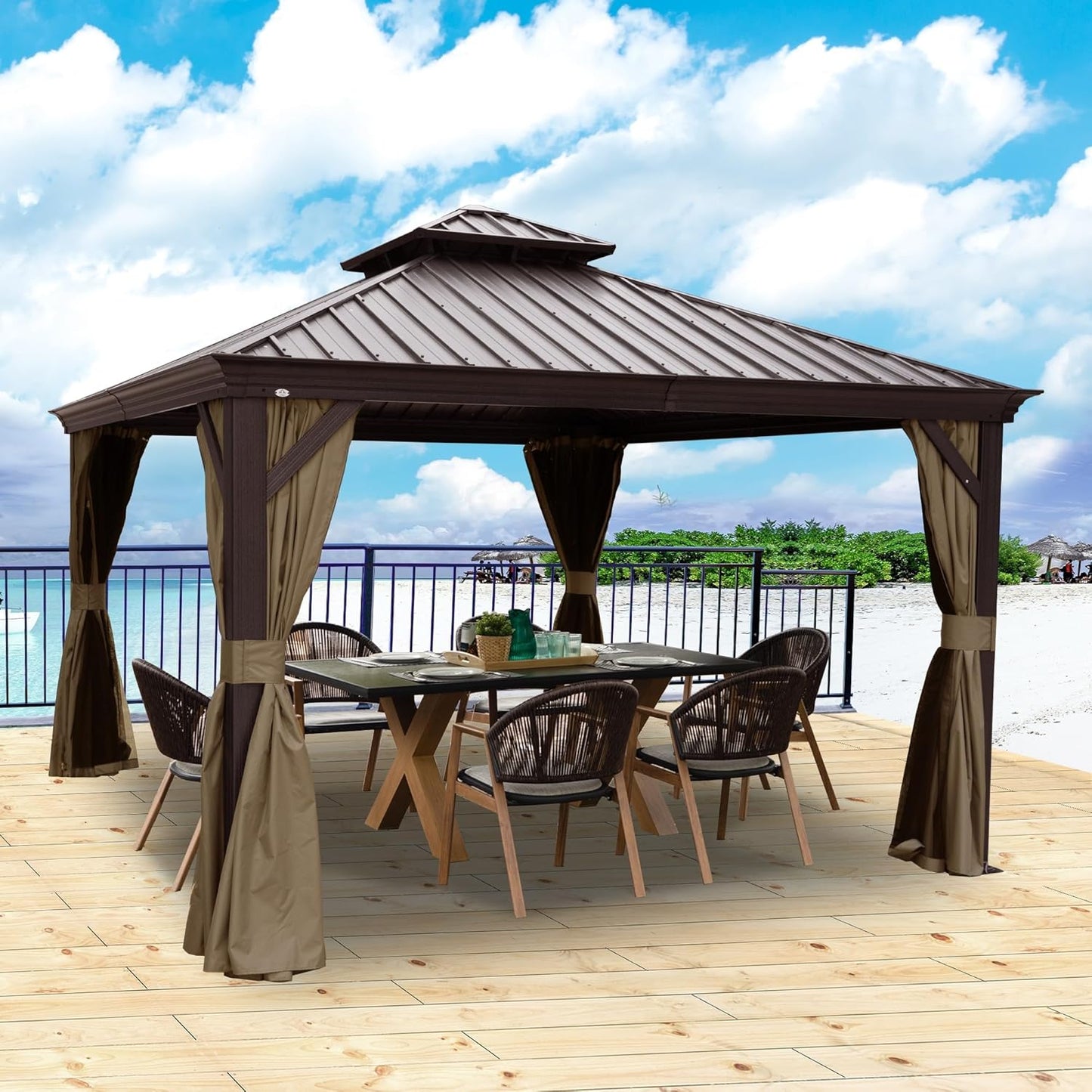 Kozyard Alexander 12ft X 12ft Hardtop Gazebo for Outdoor Relaxation