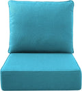 Luxury Outdoor Seat Cushion Set 22 x 24 x 6 in - Thick Support Opohoro