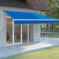 12 x 10 ft Patio Awning Canopy Retractable Sunshade - UV & Water