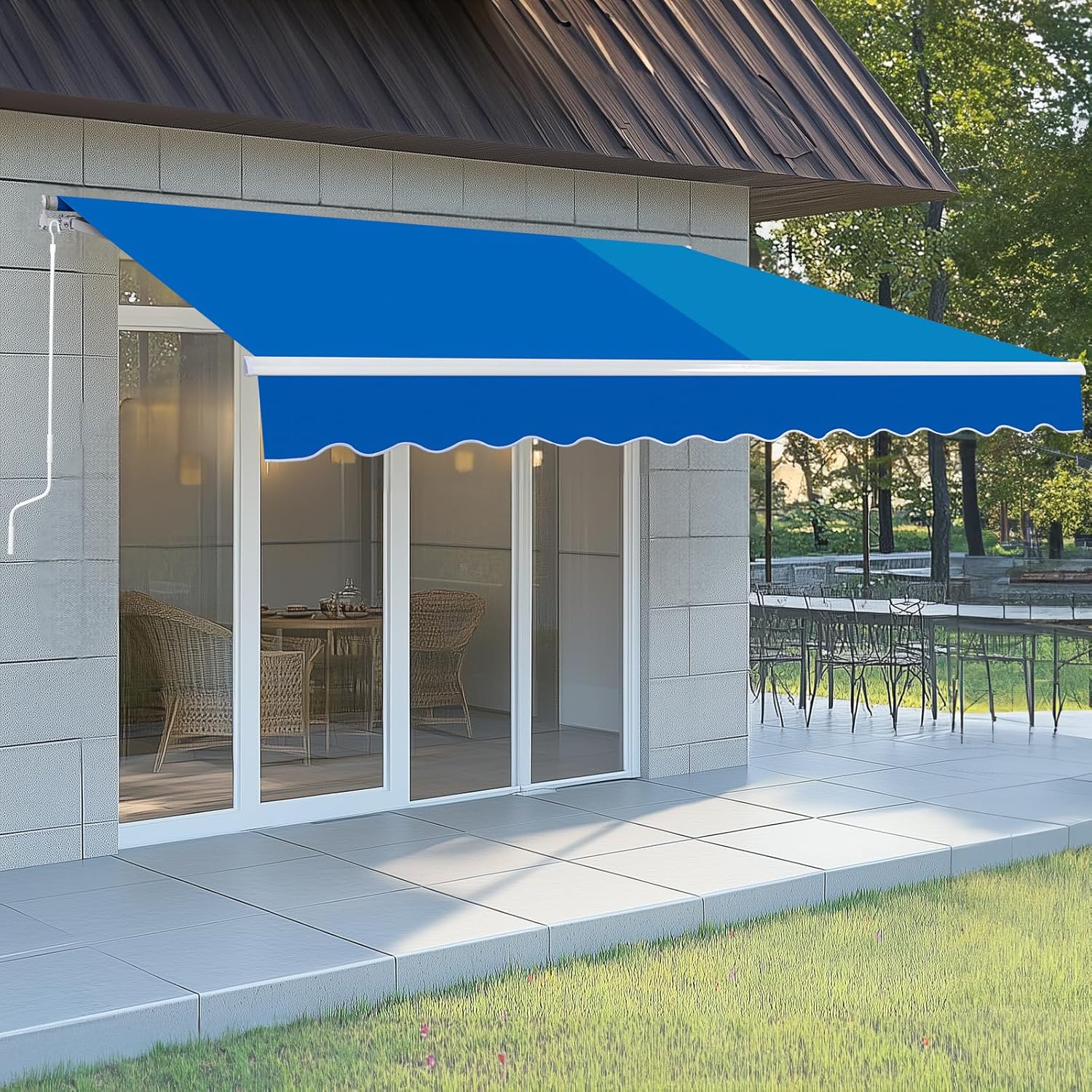 VINGLI 12 x 10 FT Patio Awning Canopy for Outdoor Shade