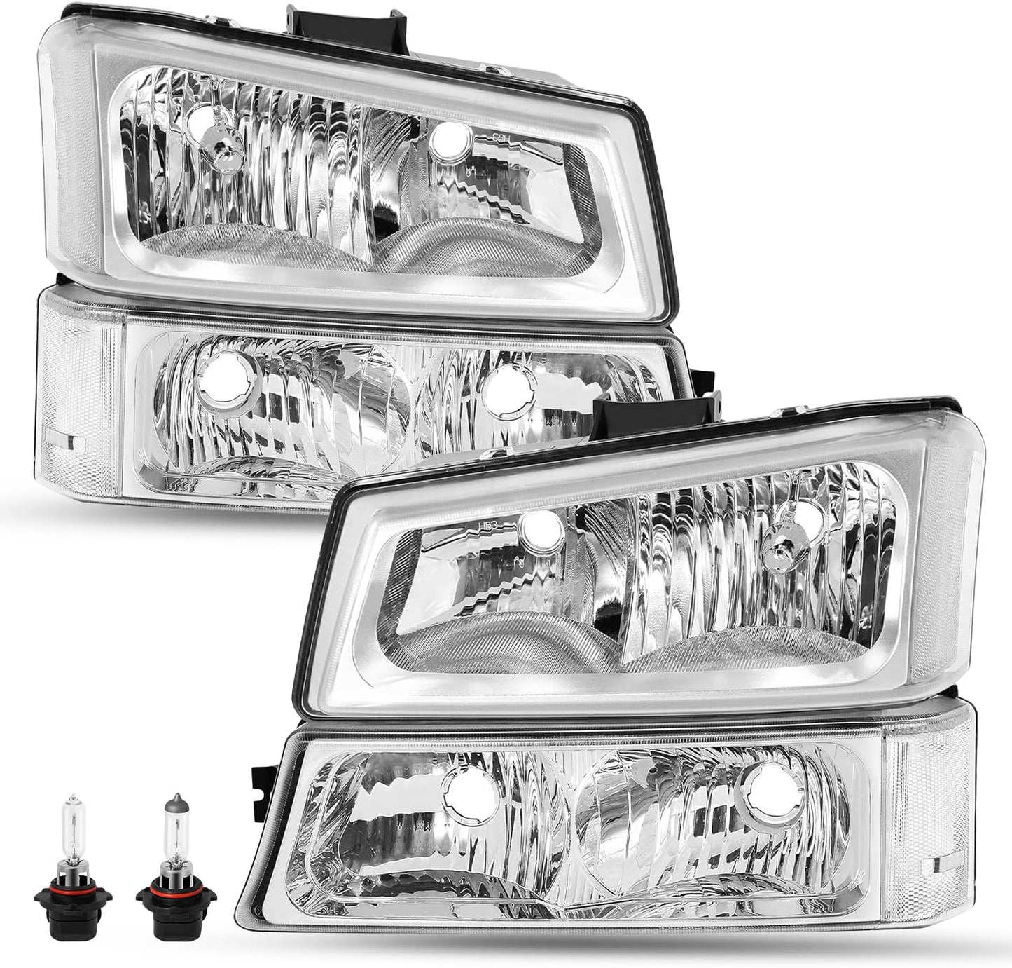 SOCKIR Halogen Headlight Assembly for 2003-2007 Chevy Models