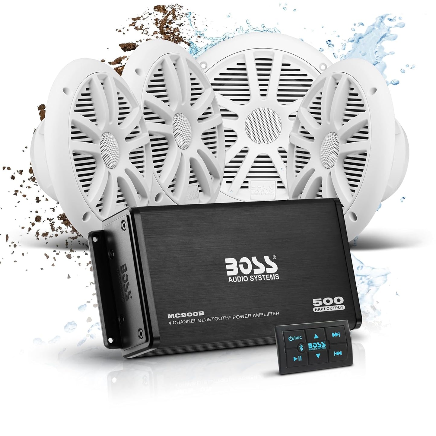 BOSS Marine Speaker & Amp Combo - 500W High Output!