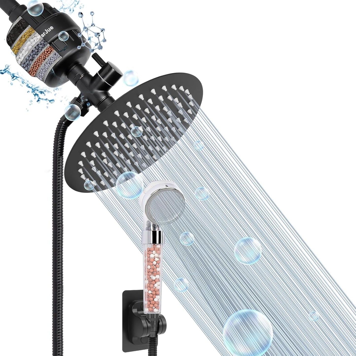 High Pressure 8 Inch Rainfall Shower Head with Filter Combo