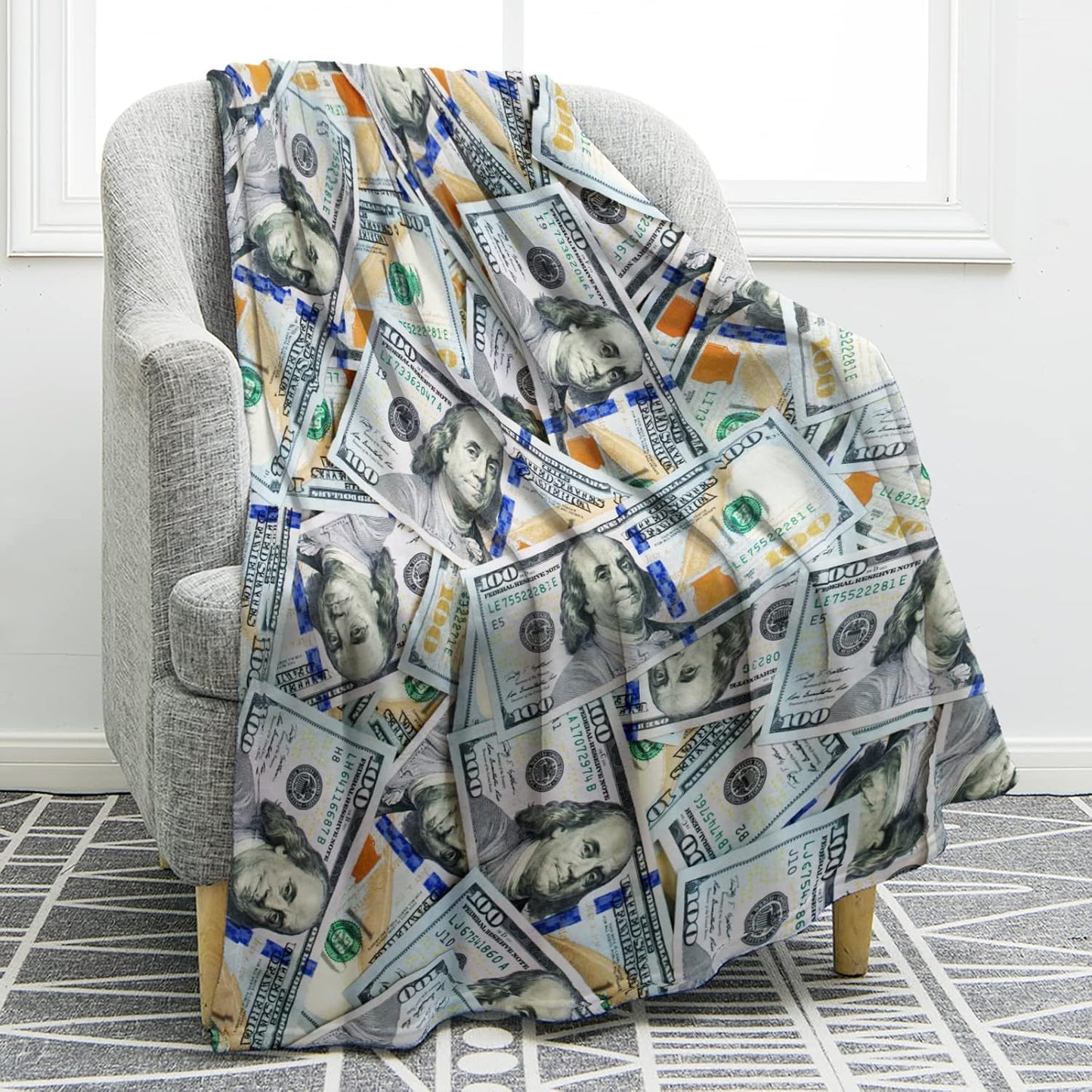 Jekeno Money Blanket for Cozy Home Decor and Gift Ideas