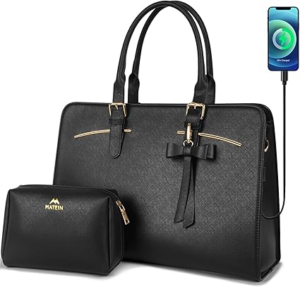 Stylish 14 Inch Laptop Bag for Women with USB Charging Port