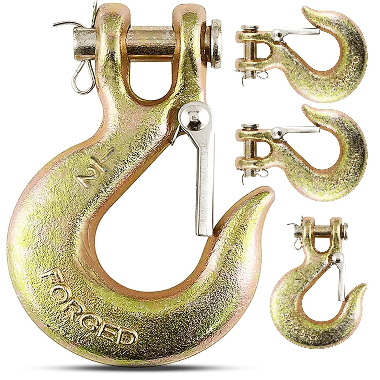 4Pack 1/2ft' Heavy Duty Chain Hook for Secure Transport Loads