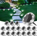 Peasur Solar Ground Lights 18 Pack - Flat IP68 Disc Lights