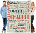 Personalized Name Blanket 60 x 80 in Flannel Throw - Color 08