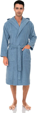 Hooded Terry Cloth Mens Robe - Soft, Absorbent, Midweight Bathrobe