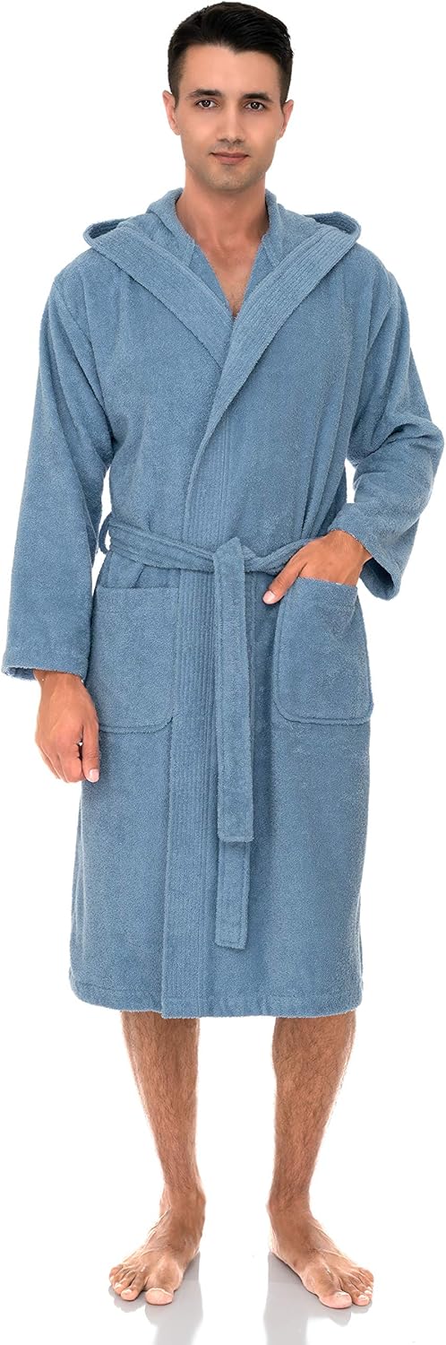Soft Hooded Men's Terry Cloth Bathrobe for Comfort and Style