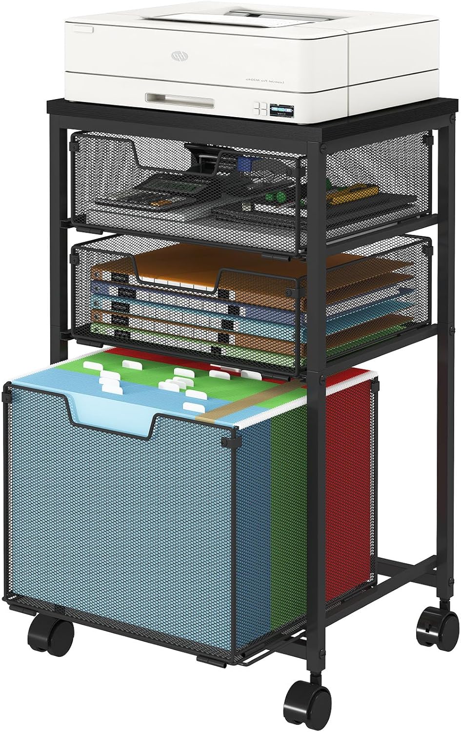 Mobile File Cart: 3-Drawer Under Desk Organizer