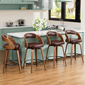 Bar Stools Set of 4 26ft Swivel Counter Height - Mid Century Comfort
