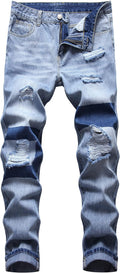 Durable QIMYUM Men's Ripped Denim Jeans for Casual Days