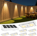 Solar Fence Lights 8 Pack - Bright Warm White Spot Lights for Outdoor