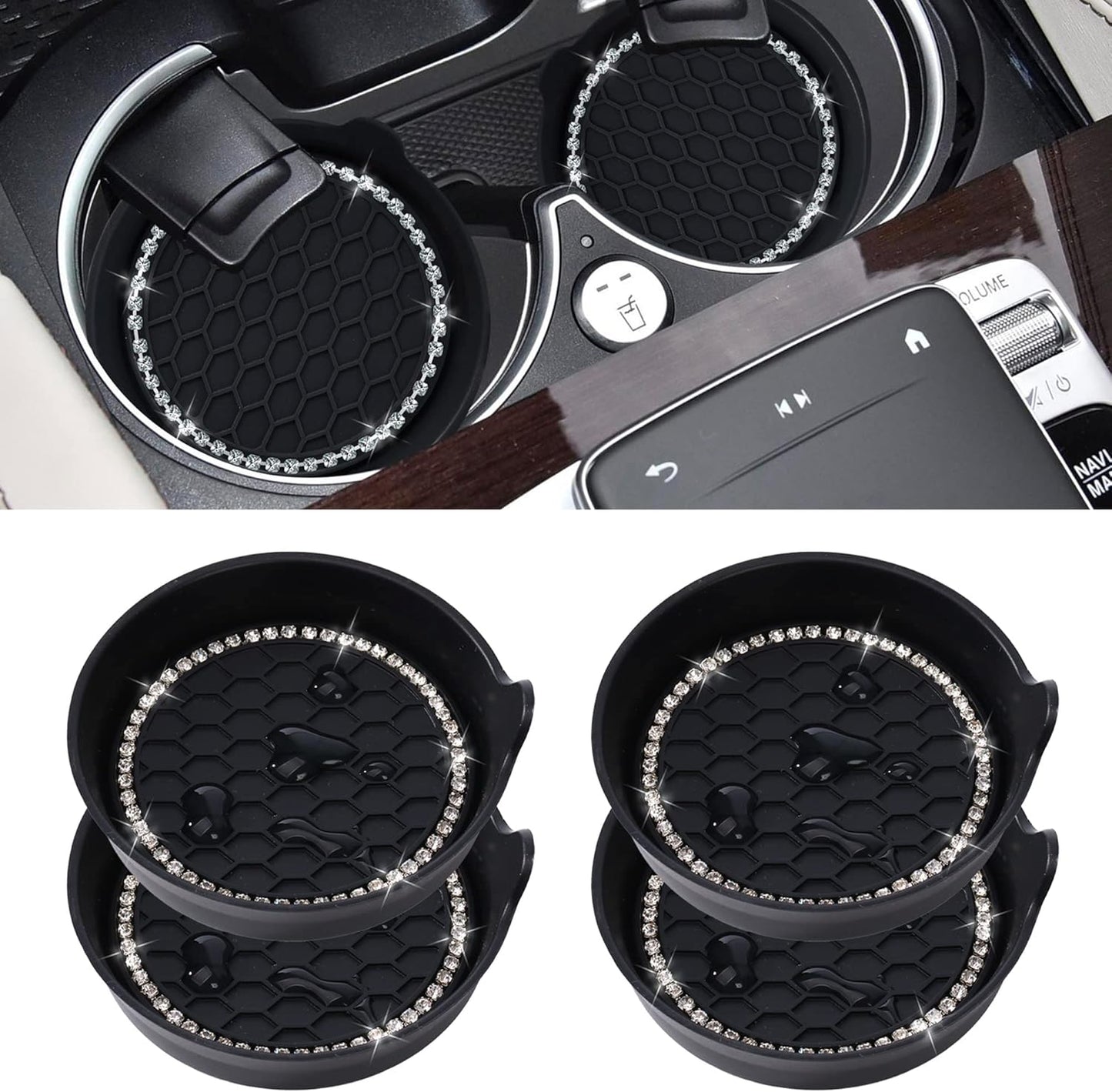 Non-Slip Bling Cup Holders - Set of 4