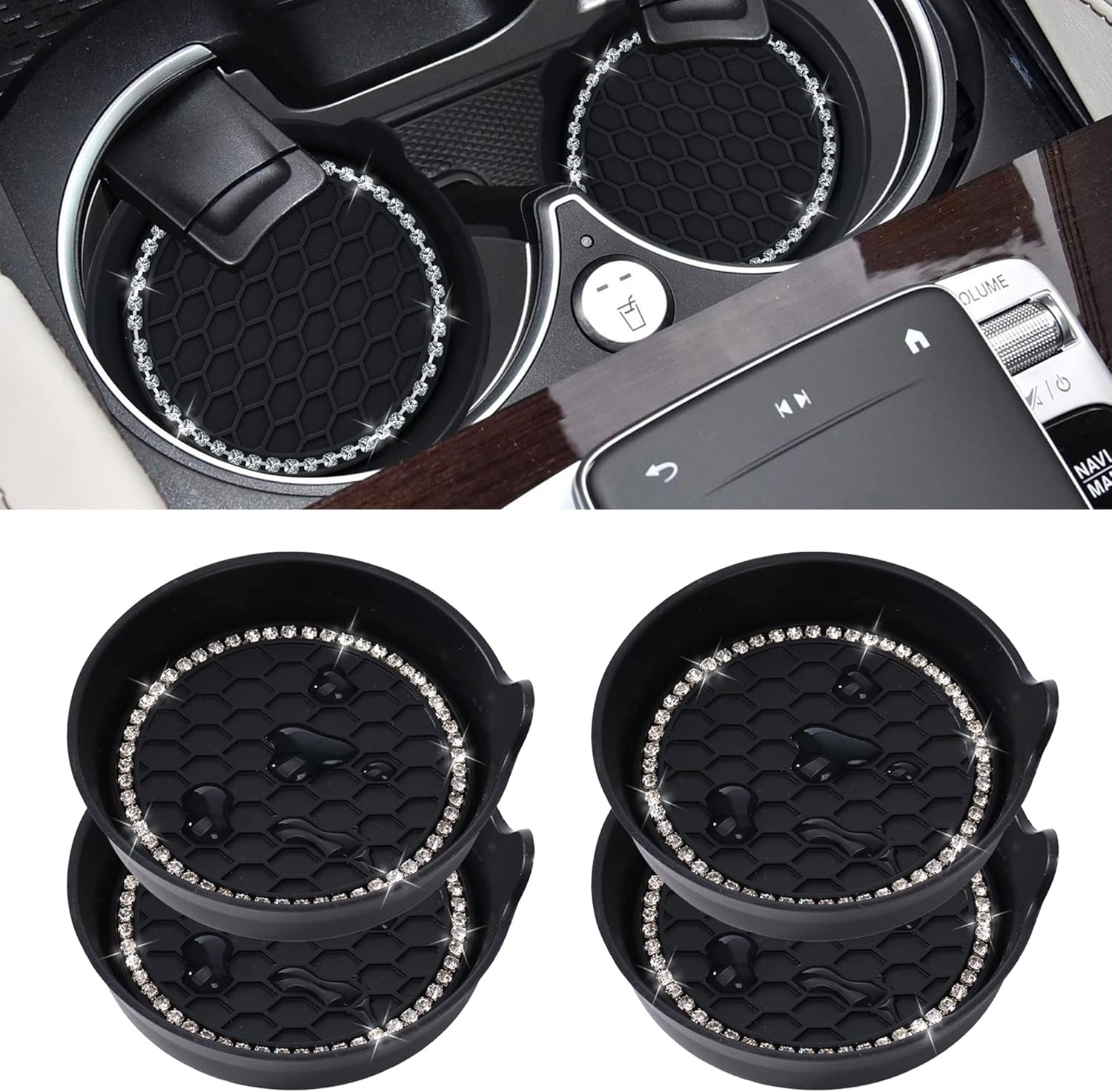 Non-Slip Bling Cup Holders - Set of 4