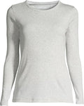 Lands' End Women's Cotton Rib Long Sleeve Crewneck T-Shirt