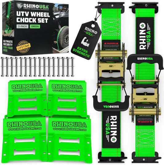 Rhino USA Wheel Chock Tie Down Kit for Secure Hauling