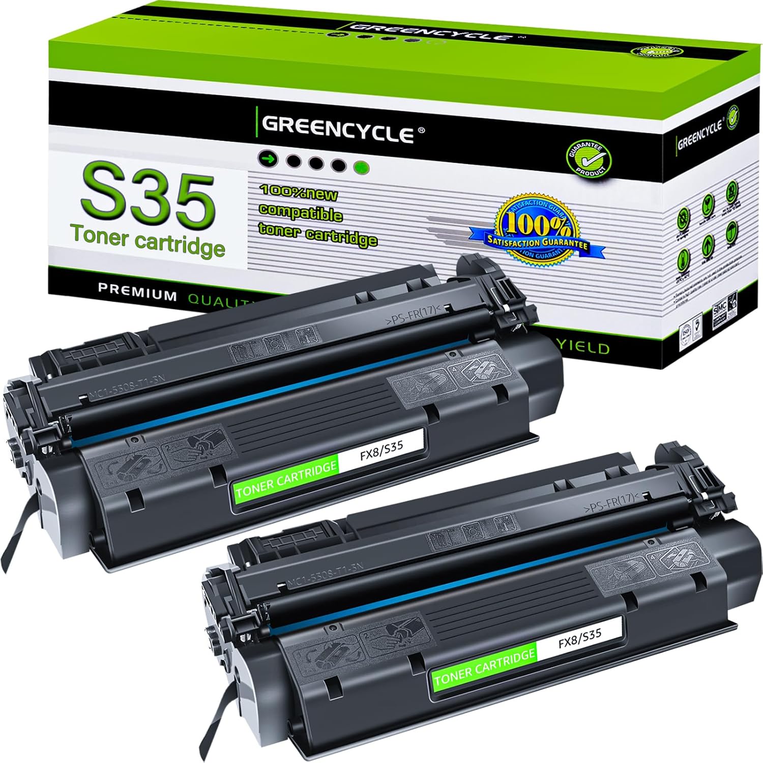 Greencycle Compatible Toner Cartridge for Canon Printers - 2 Pack