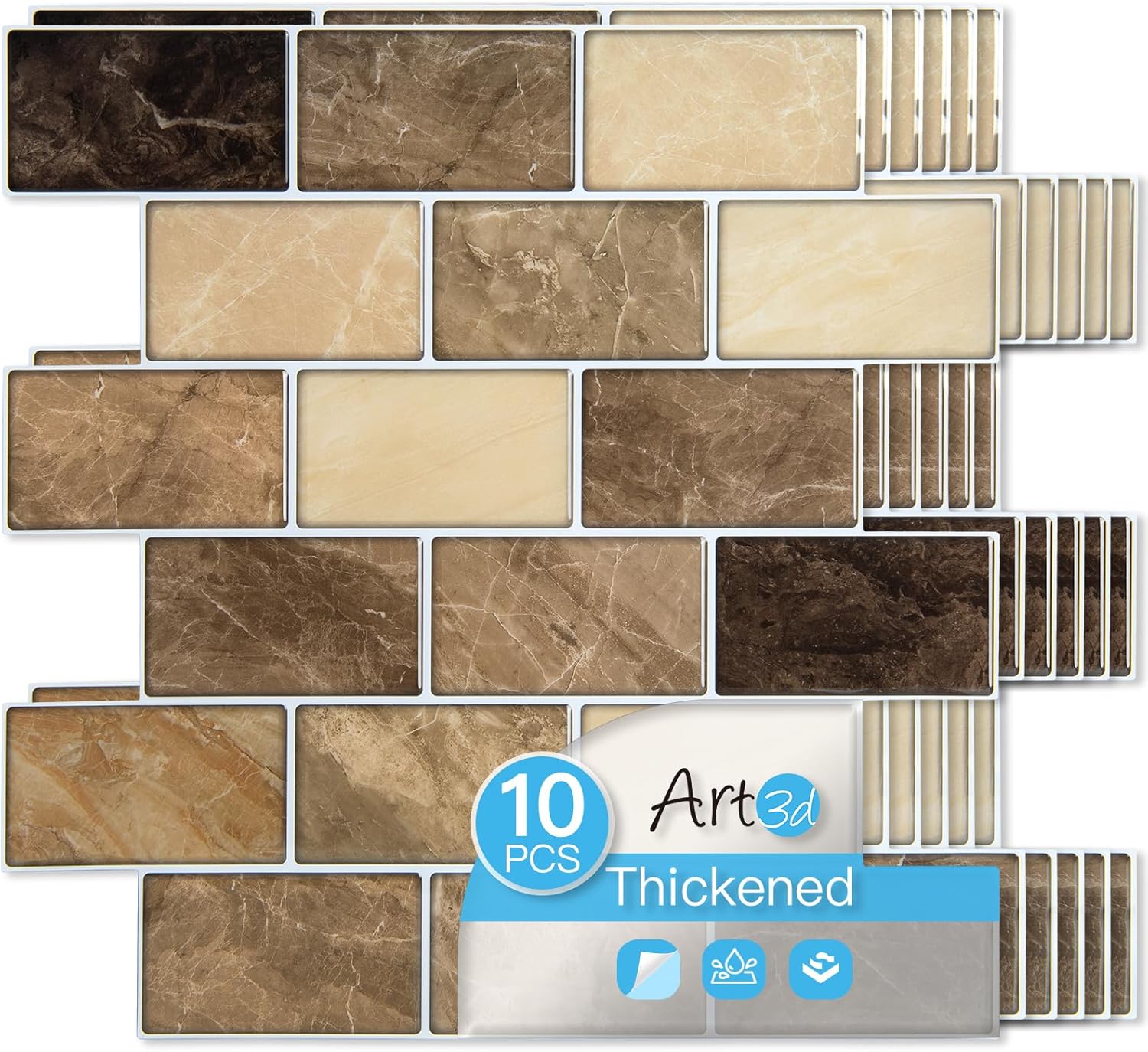 Art3d Peel and Stick Backsplash Tiles for Kitchen & Bathroom
