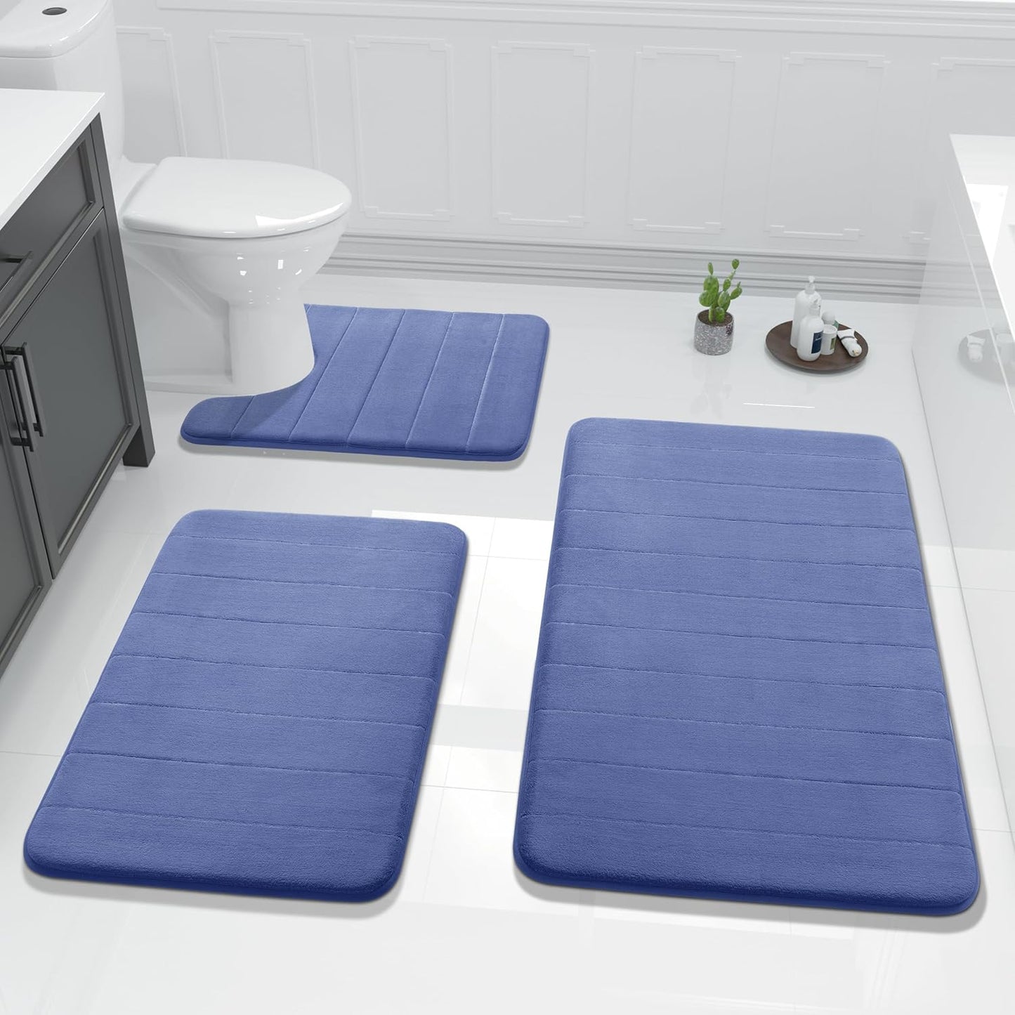 Yimobra Memory Foam Bath Mat Set - Soft, Absorbent & Non-Slip