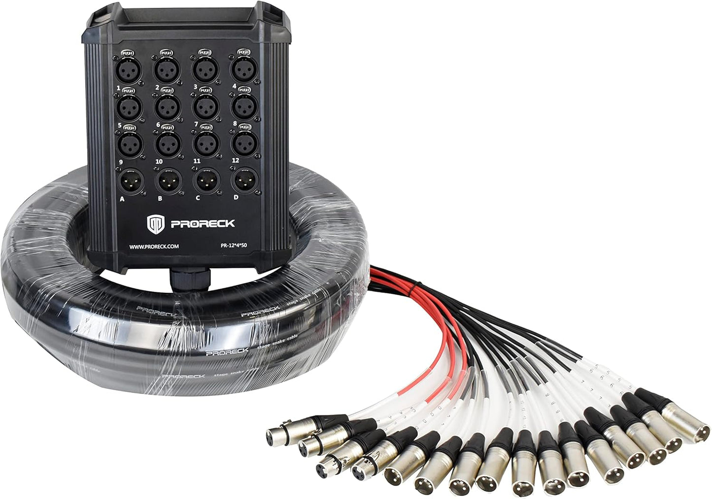 PRORECK 12-Channel XLR Snake Cable for Live and Studio Use