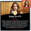 Personalized Sweet 16 Necklace for Girls - Adjustable 15 to 18in