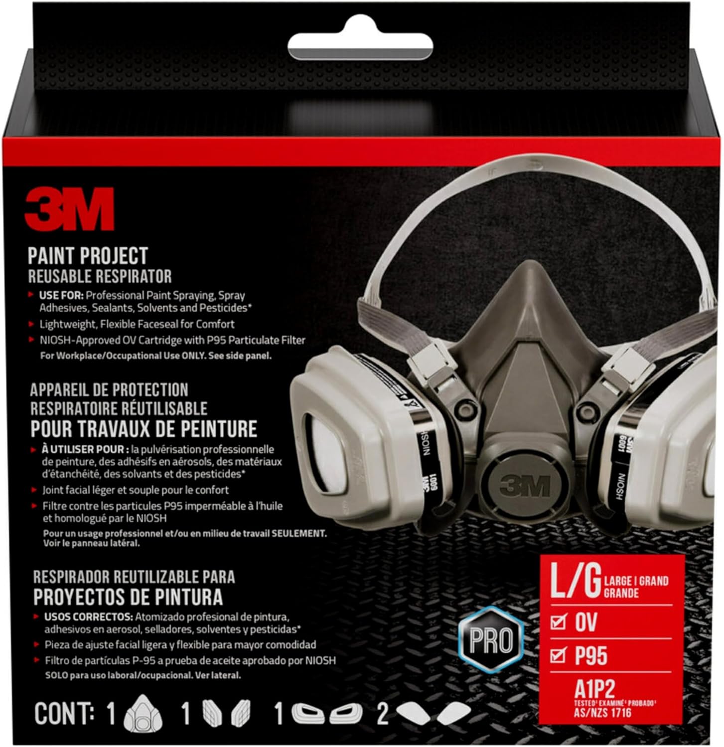 3M P95 Reusable Respirator for Paint Spraying and Comfort