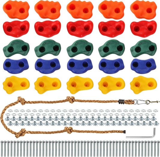 ZENFUN 25 Packs Rock Climbing Holds for Kids and Adults Fun
