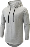 KLIEGOU Mens 100 Cotton Hipster Hip Hop Longline Hoodie T-Shirt