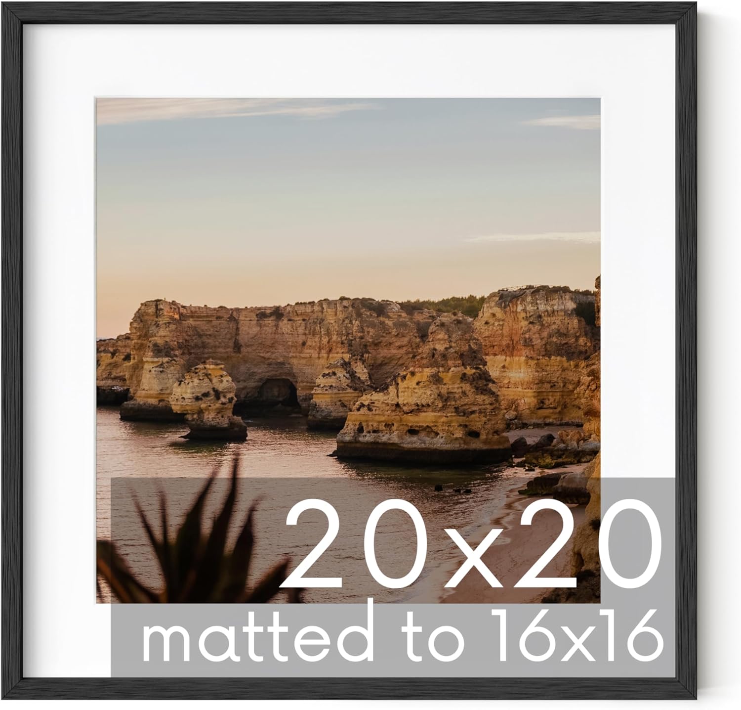 Black Oak Wood 20x20 Picture Frame for Contemporary Art Display