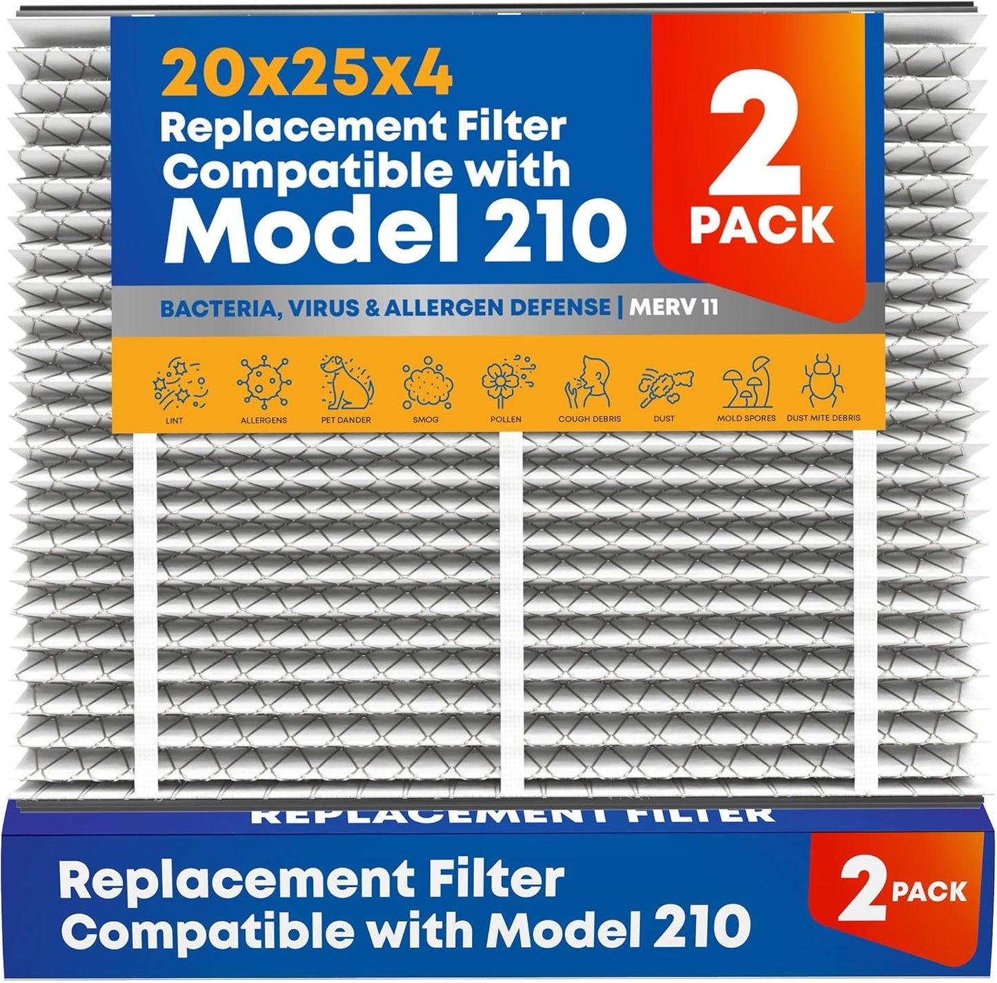 Filterlux 2-Pack MERV 11 AprilAire 210 Compatible Filters