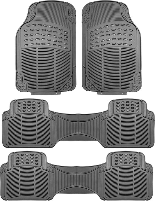 Heavy-Duty Rubber Car Floor Mats for SUVs and Trucks - Gray