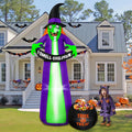 8ft Halloween Inflatable Witch with Candy Cauldron - Glows with LEDs