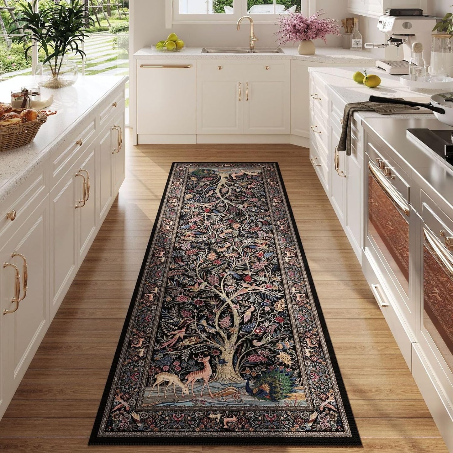 Runner Rug 2x6 Vibrant Tree of Life-Patterned Non Slip Soft Carpet