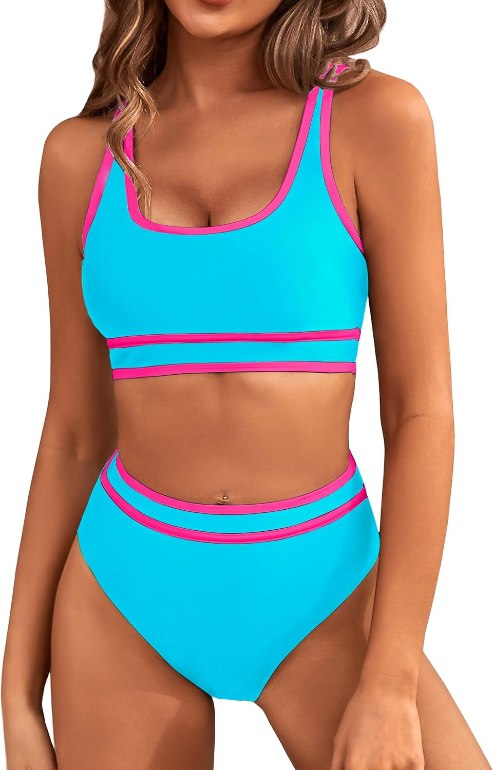 BMJL Women's High Waisted Bikini Sets for Sporty Summer Fun
