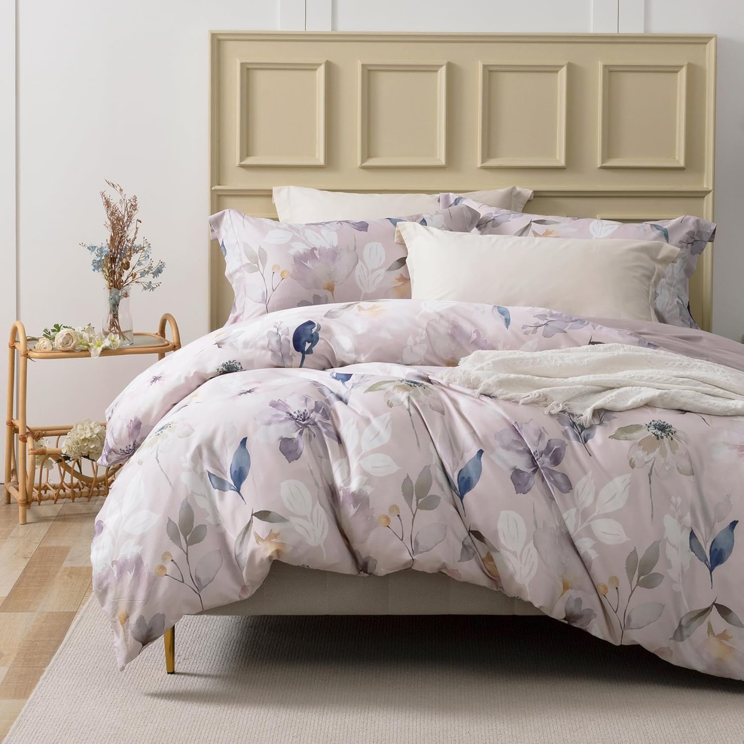 MILDLY 100% Long-Staple Cotton Duvet Cover Set for Comfort