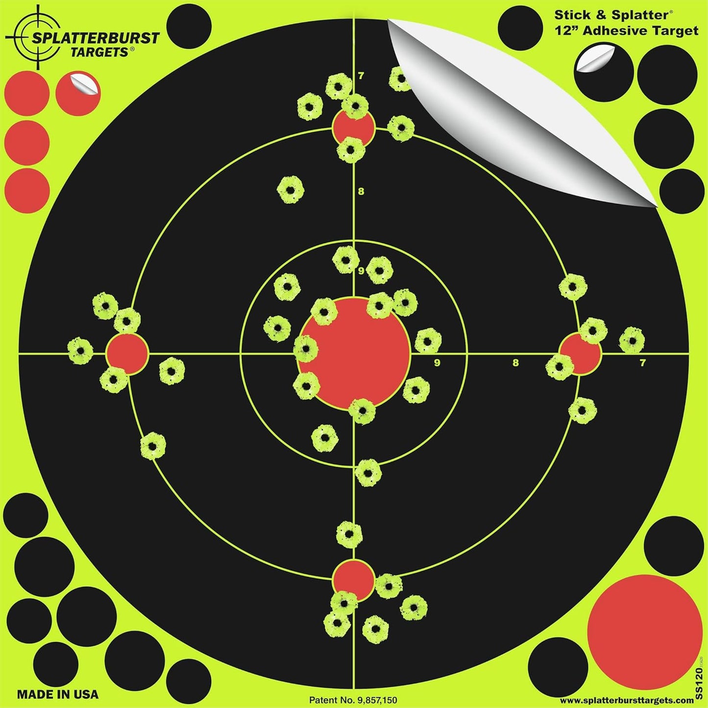 Splatterburst Targets - 12 inch Self Adhesive Shooting Targets