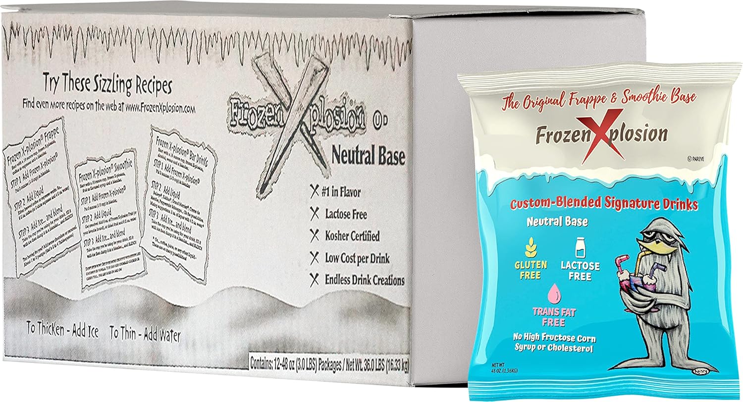 Frozen Xplosion Frappe & Smoothie Powder Mix Base for Drinks
