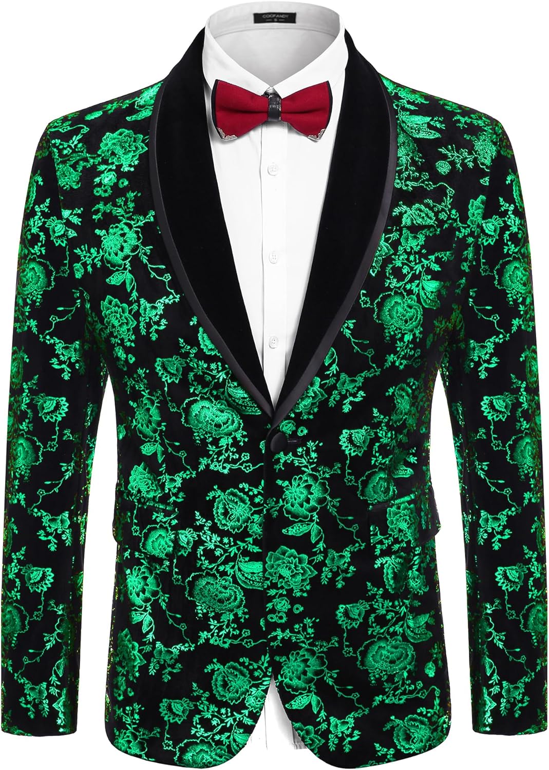 Stylish COOFANDY Men's Velvet Tuxedo Blazer for Any Occasion