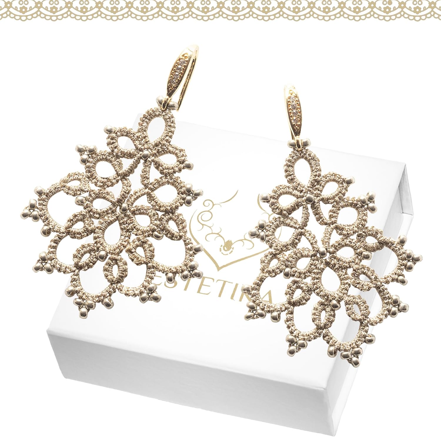 Artisan Lace Earrings: Lightweight Dangle Jewelry for Women