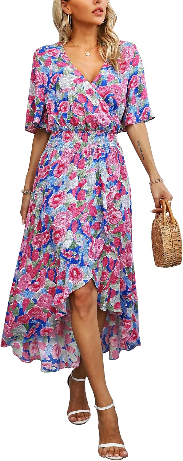 Kormei Womens Short Sleeve Floral Maxi Dress for Every Occasion