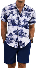 COOFANDY Men's Summer Beach Outfits 2 Piece Linen Set - Relaxed