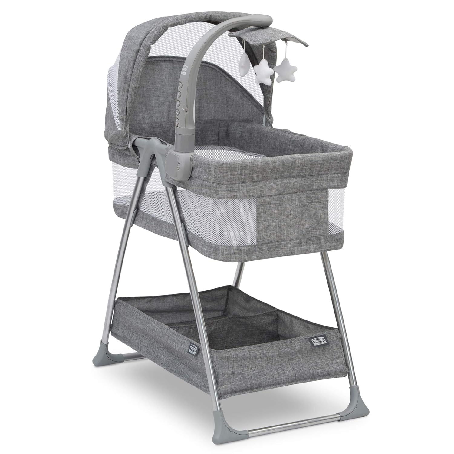Simmons Kids City Sleeper Bedside Bassinet with Mobile and Nightlight