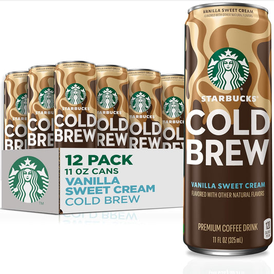 Starbucks Vanilla Sweet Cream Cold Brew 12-Pack - Premium Iced Coffee