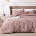 Bedsure Queen Comforter Set Dusty Rose - Soft All-Season Comfort