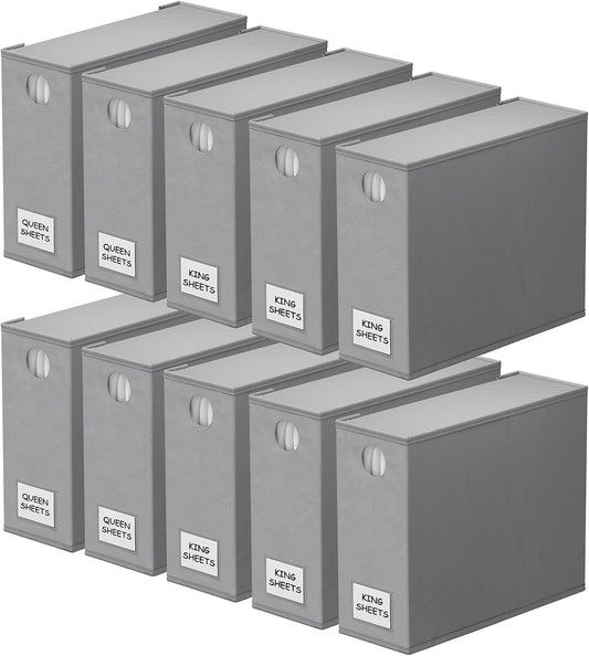 SpaceAid Bed Sheet Organizers - 10 Pack Foldable Storage Solution